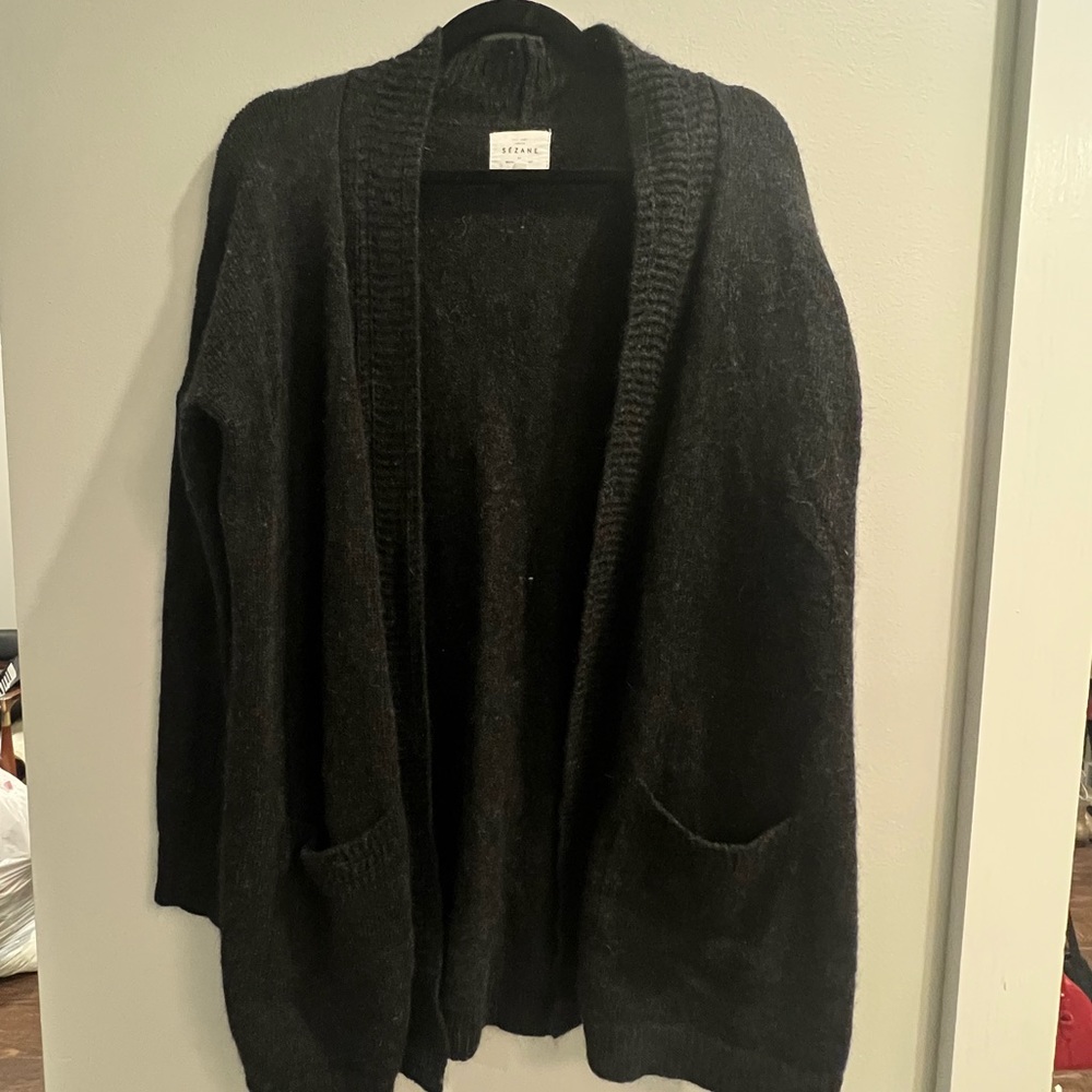 Sezane open front cardigan jumper